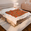 Abstract Coral Maze Velveteen Plush Blanket — Retro Green & Orange Throw