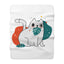 Cute Cat Sherpa Blanket — Cozy Plush Throw with Leaf Cat Design