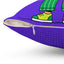 Bold Pop Art Character Square Pillow — Colorful Purple Decorative Throw Pillow