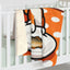 Cute Orange Kitten Sherpa Blanket - Cartoon Cat with Fish Plate Cozy Throw